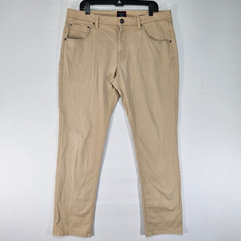 Untuckit Men's Chino Pants Beige Cotton Don Santiago Straight 36x32
